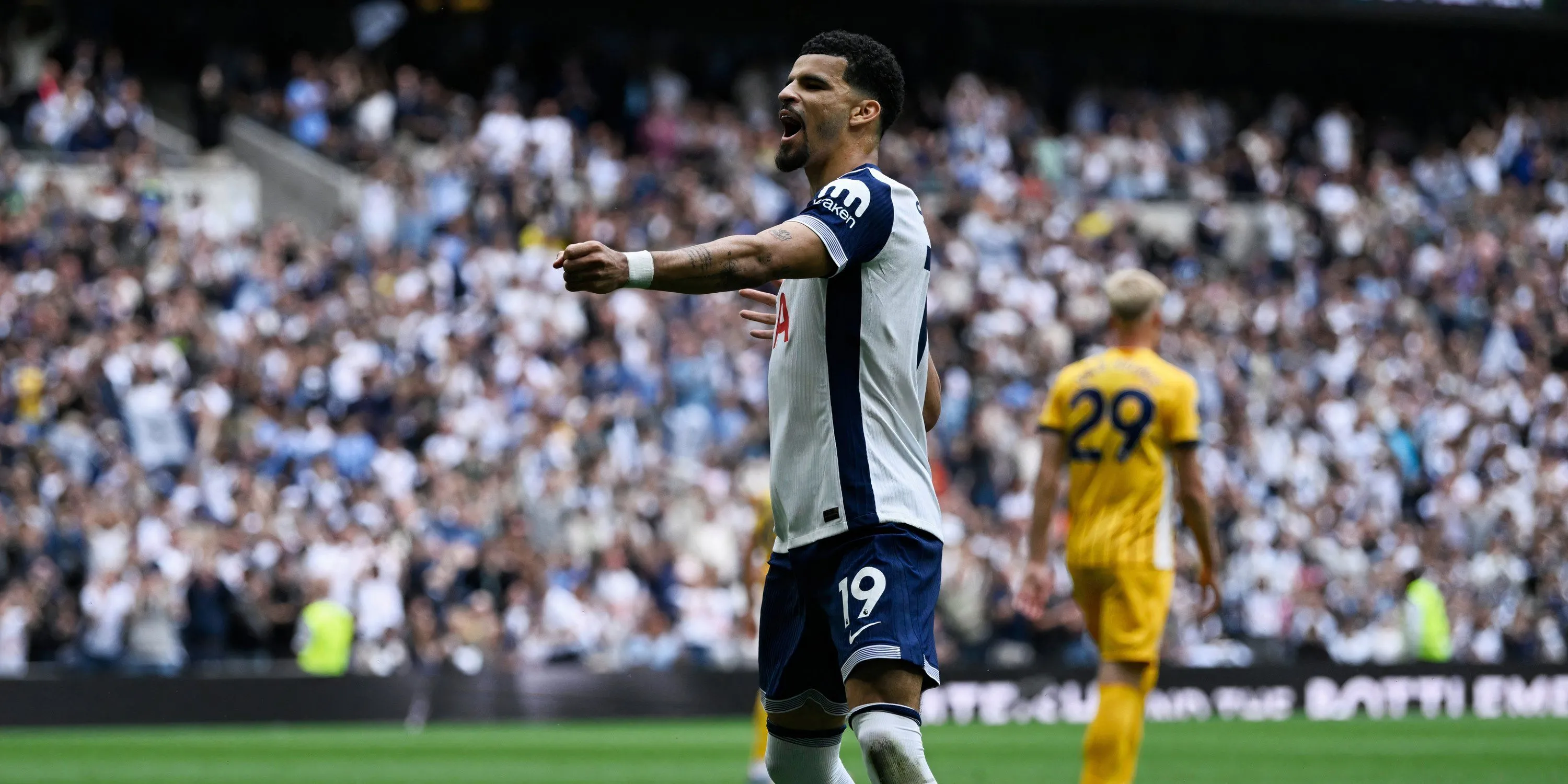 Dominic Solanke mừng bàn thắng khi khoác áo Tottenham Hotspur